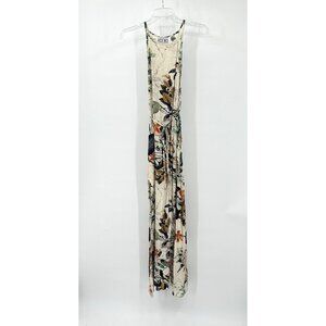 NEW XENIA BOUTIQUE maxi dress sleeveless slit sundress floral belt colorful 8